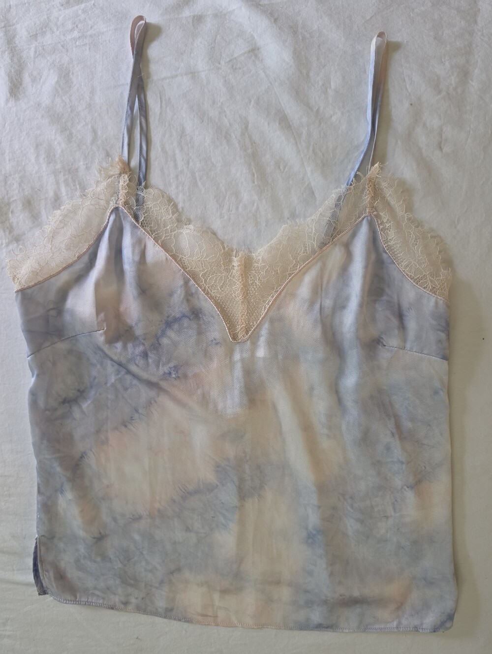 ☁️ Style Rack Pastel Watercolor Satin Camisole Top ☁️ Y2K Fairycore Lace Cami S